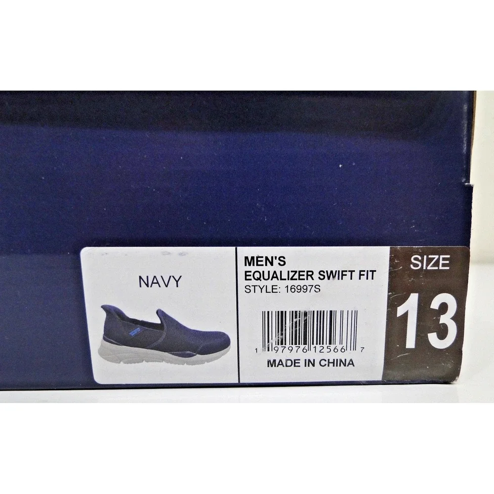 Skechers Equalizer Swift Fit Mens 13 Navy NEW in box Hands Free Slip‎ On 16997S